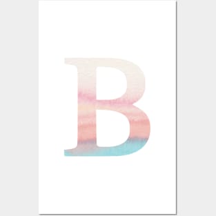 The Letter B Rainbow Watercolor Design Posters and Art